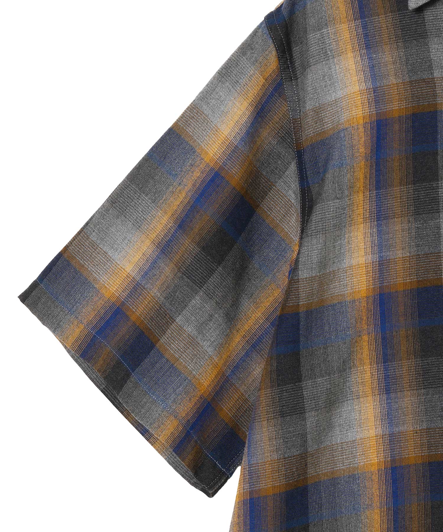 OMBRE CHECK OPEN COLLAR SHIRT