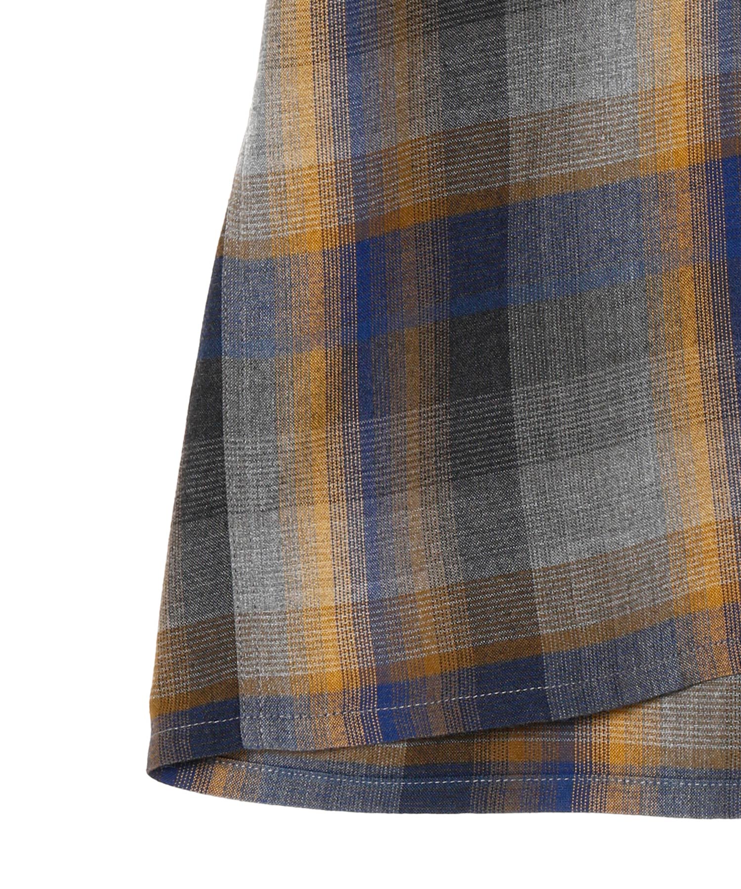 OMBRE CHECK OPEN COLLAR SHIRT