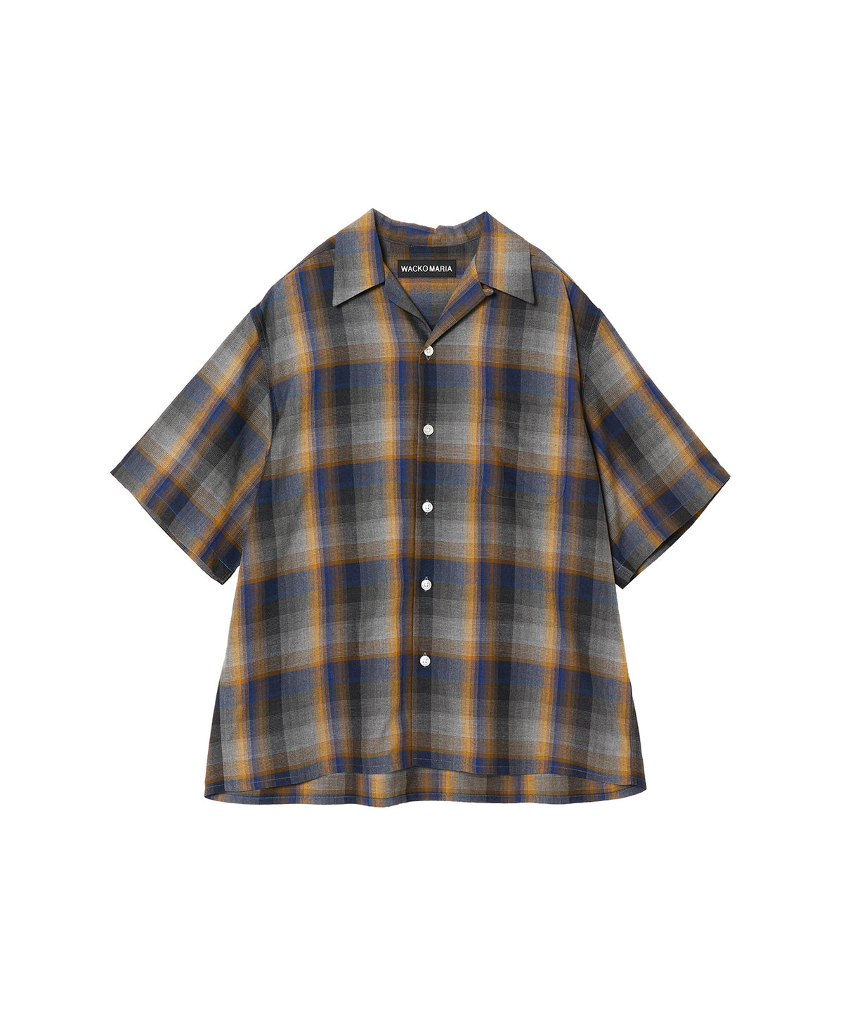 OMBRE CHECK OPEN COLLAR SHIRT