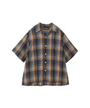 OMBRE CHECK OPEN COLLAR SHIRT