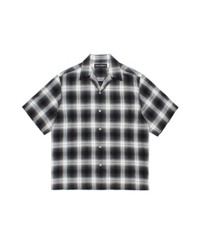 OMBRE CHECK OPEN COLLAR SHIRT