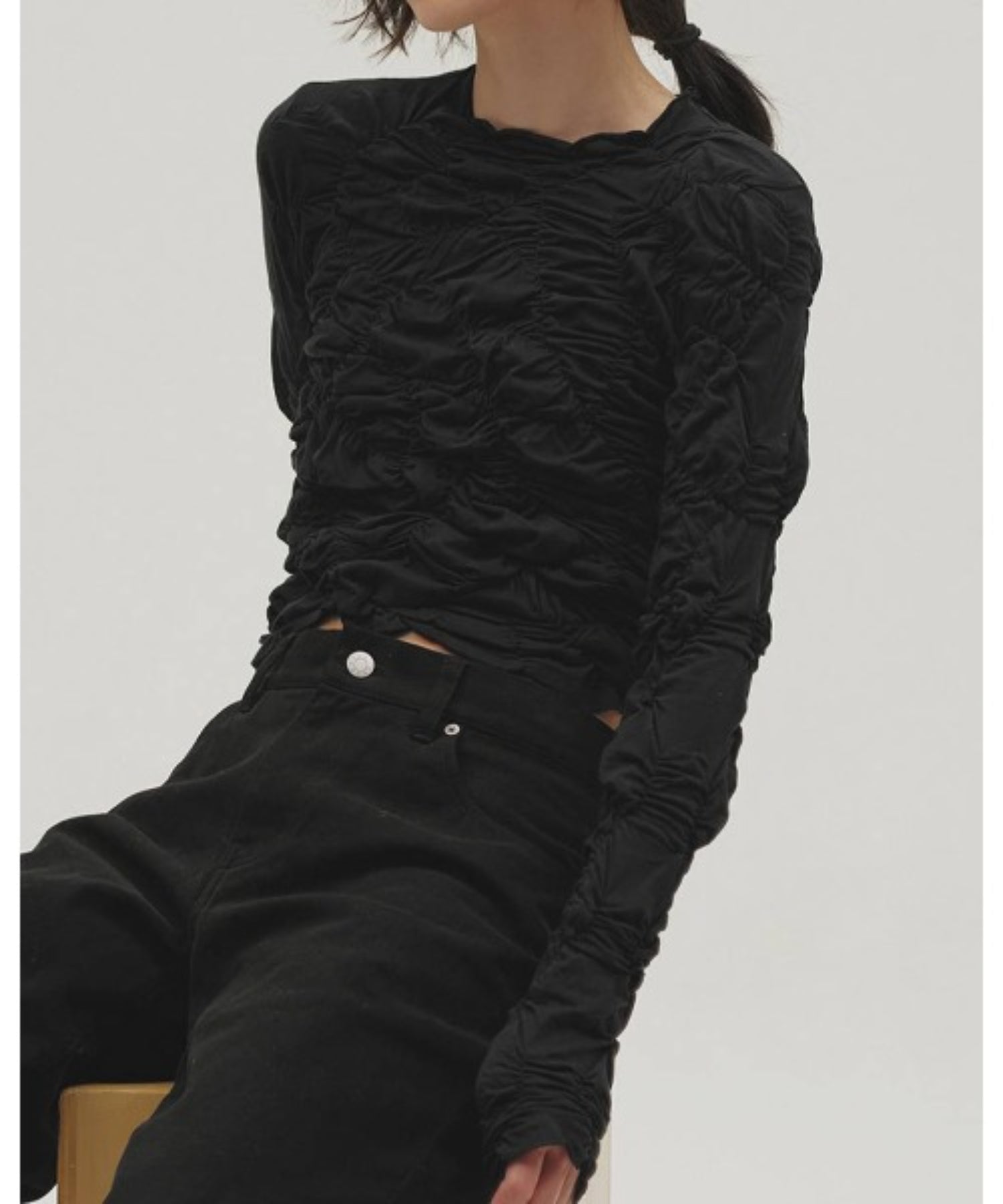 Shirring Long T-shirts