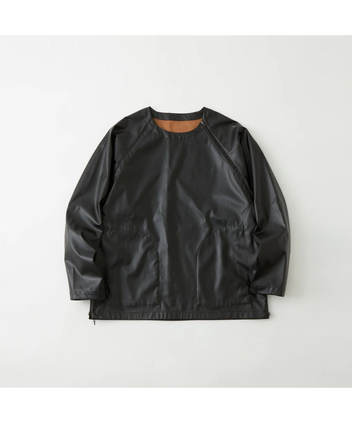 W Face Faux Leather Reversible Pullover