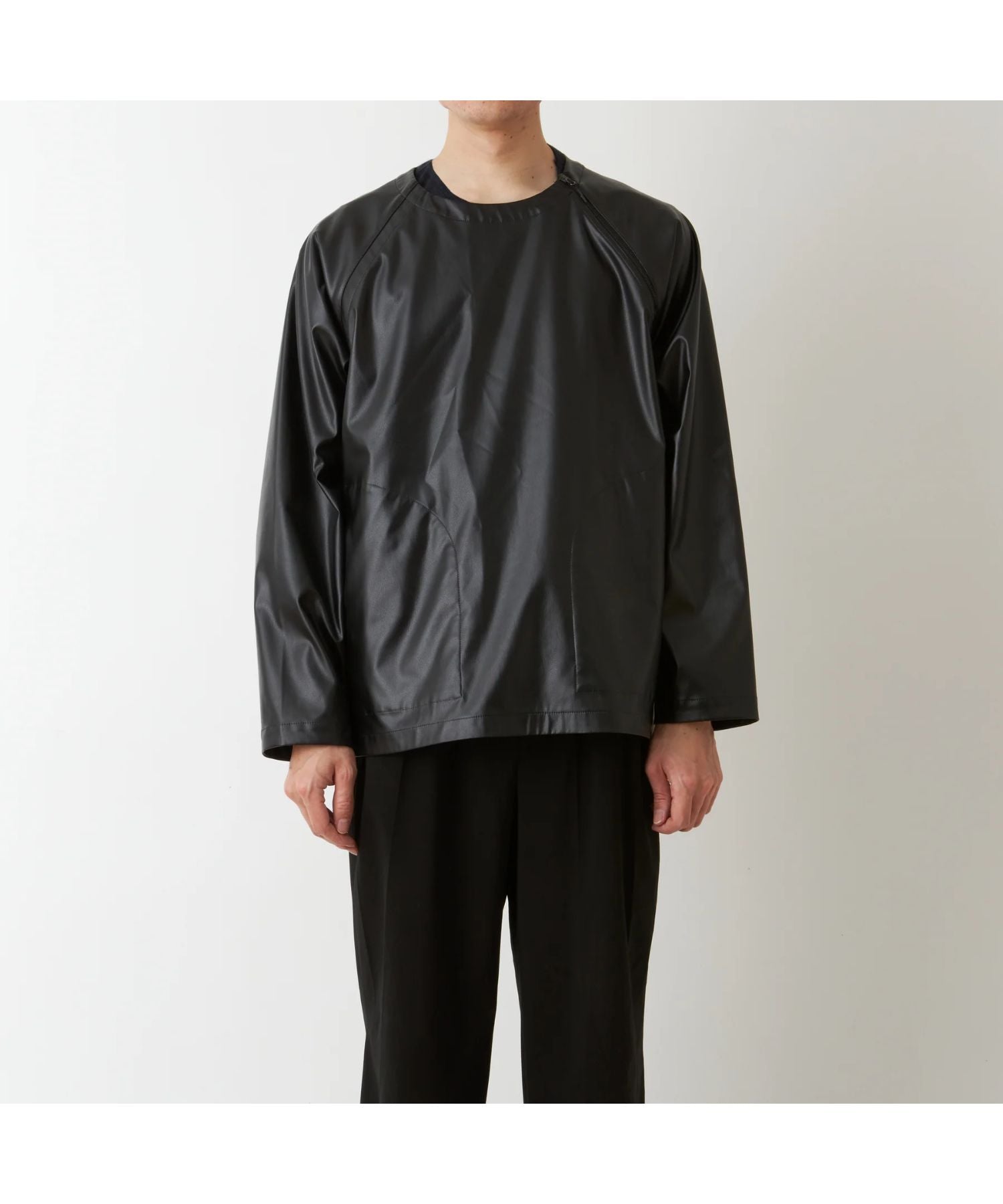 W Face Faux Leather Reversible Pullover - White Mountaineering 