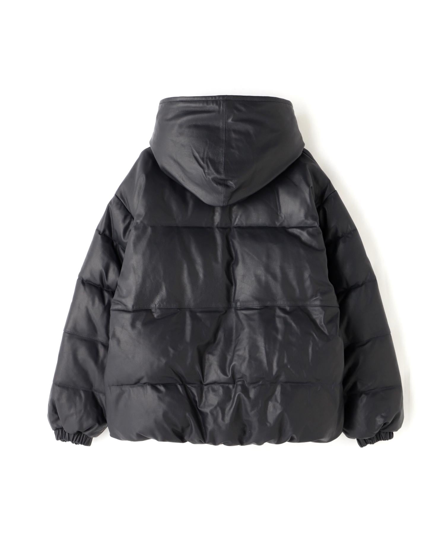 NH X Schott LEATHER HOODED JACKET