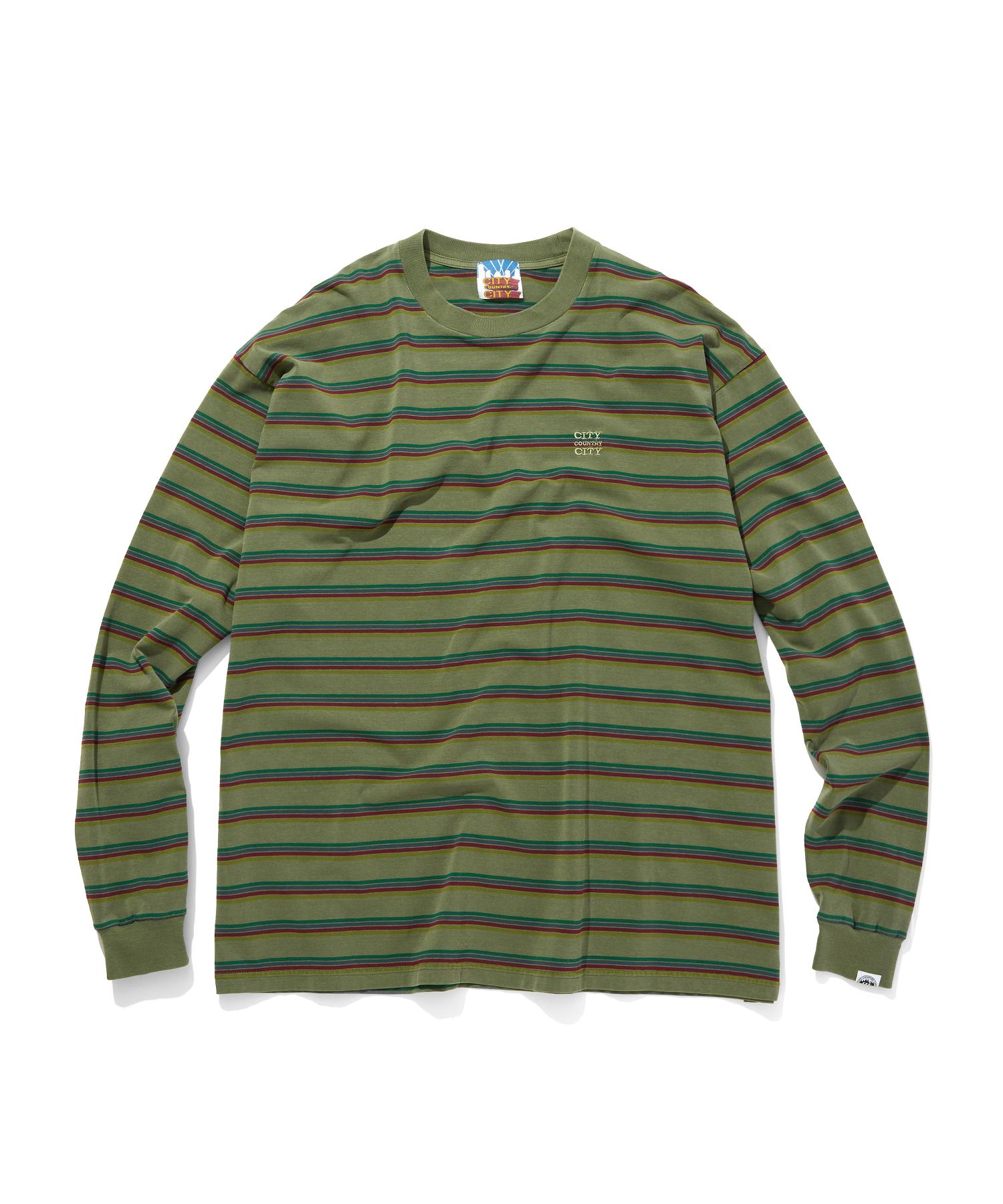 Embroidered Logo Overdye Border L/S T-Shirt - CITY COUNTRY