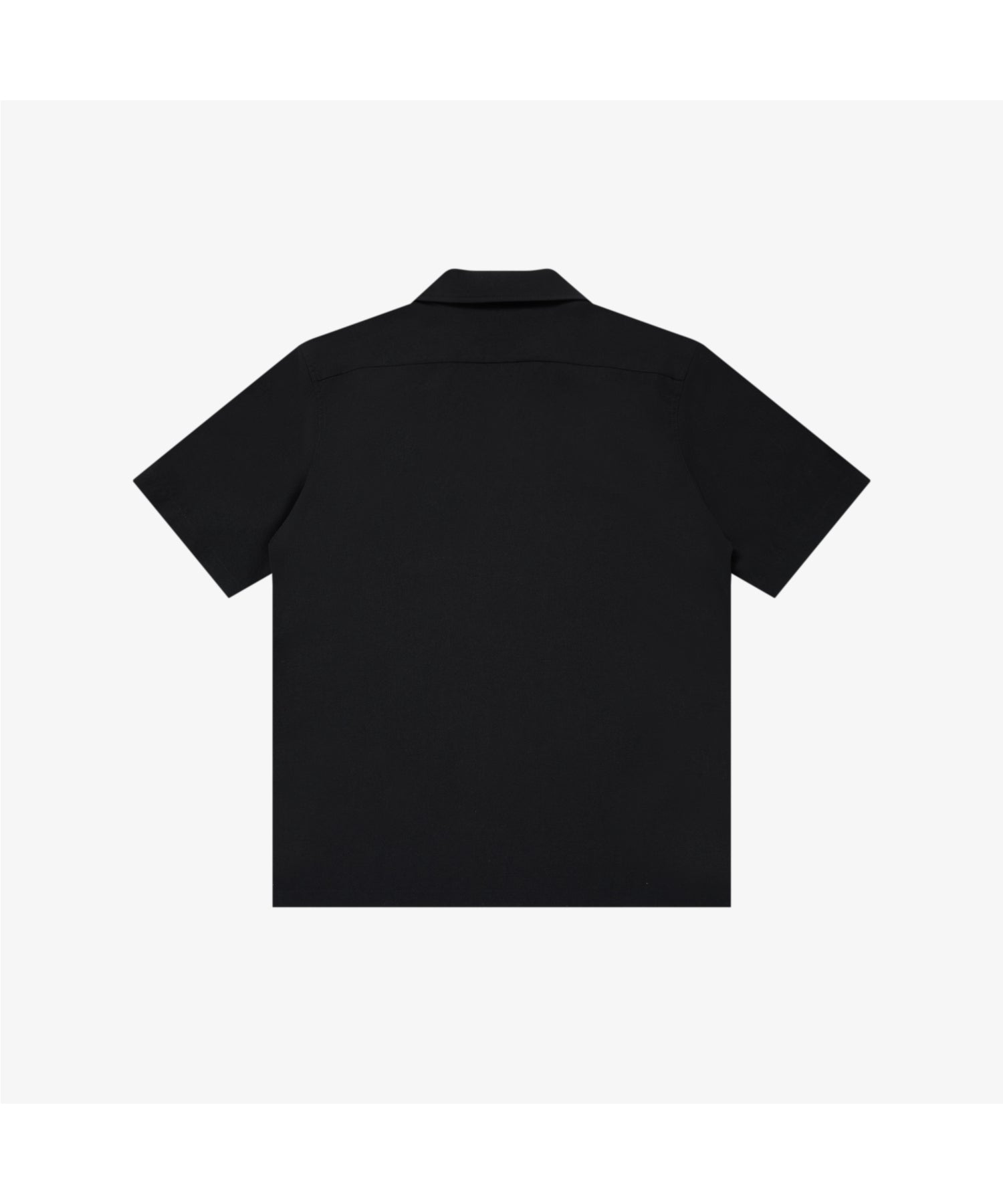 OPEN COLLARED S/S LINEN ZIP SHIRT