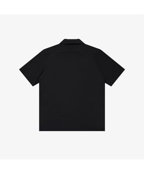OPEN COLLARED S/S LINEN ZIP SHIRT
