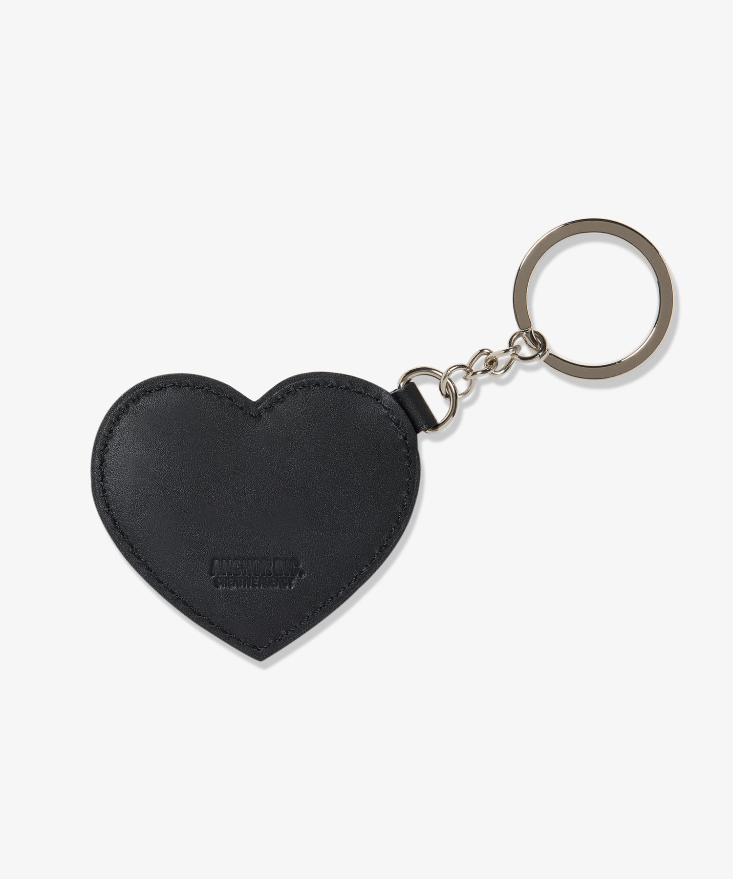 BOLD LOGO LEATHER HEART KEYCHAIN