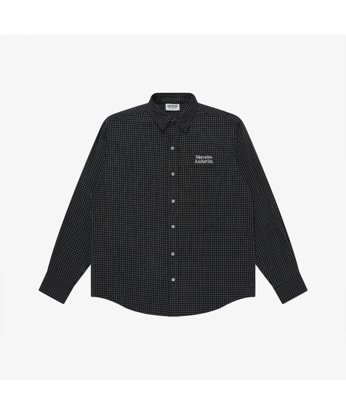 GRID PATTERN L/S SHIRT