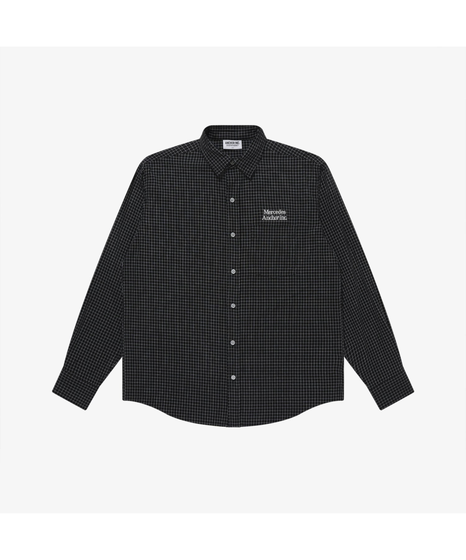 GRID PATTERN L/S SHIRT
