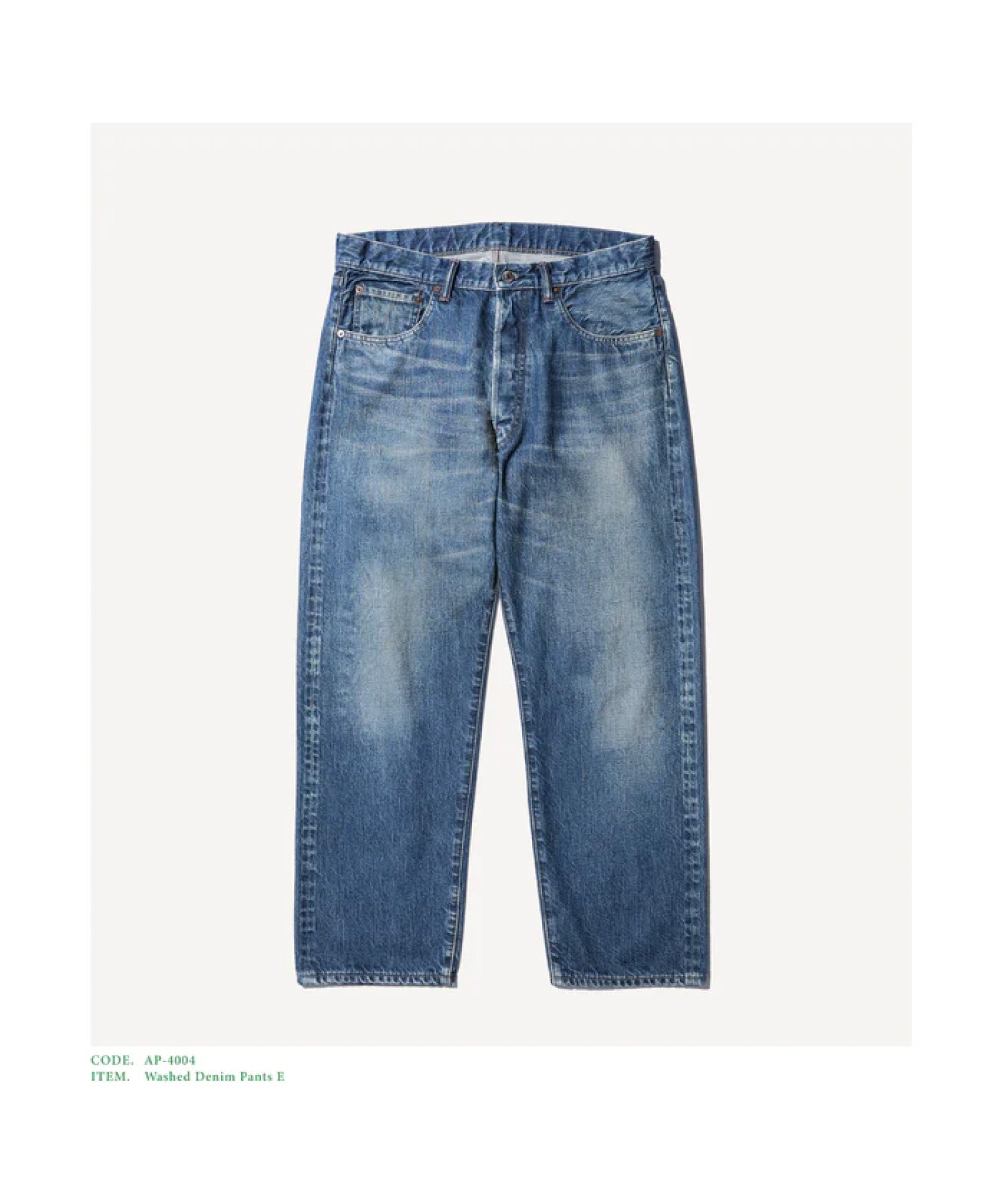 Washed Denim Pants E