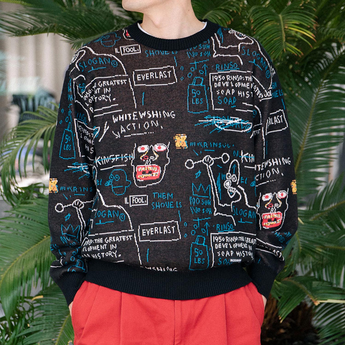 JEAN-MICHEL BASQUIAT / JACQUARD KNIT SWEATER - WACKO MARIA