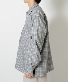 TECH SPORTS OPEN COLLAR SHIRT L/S GREN PLAID