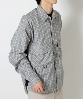 TECH SPORTS OPEN COLLAR SHIRT L/S GREN PLAID