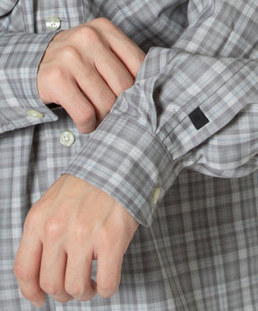 TECH SPORTS OPEN COLLAR SHIRT L/S GREN PLAID