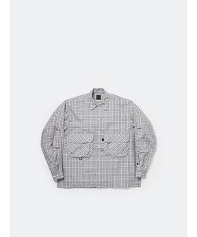 TECH SPORTS OPEN COLLAR SHIRT L/S GREN PLAID
