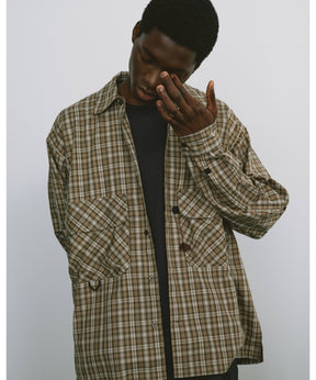 TECH SPORTS OPEN COLLAR SHIRT L/S GREN PLAID