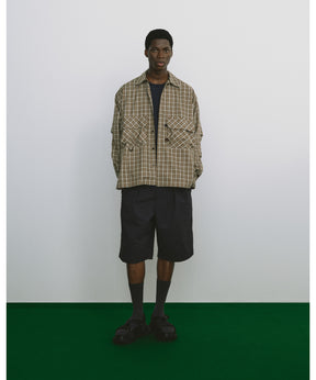 TECH SPORTS OPEN COLLAR SHIRT L/S GREN PLAID