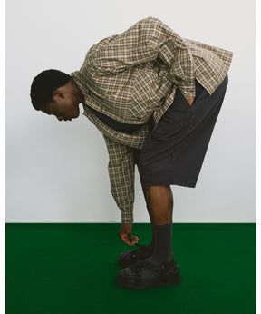 TECH SPORTS OPEN COLLAR SHIRT L/S GREN PLAID