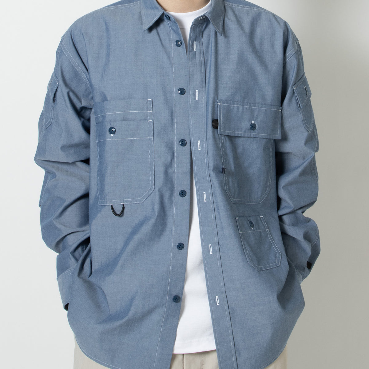 TECH MULTI POCKET CHAMBRAY SHIRT L/S - DAIWA PIER39 (ダイワピア39