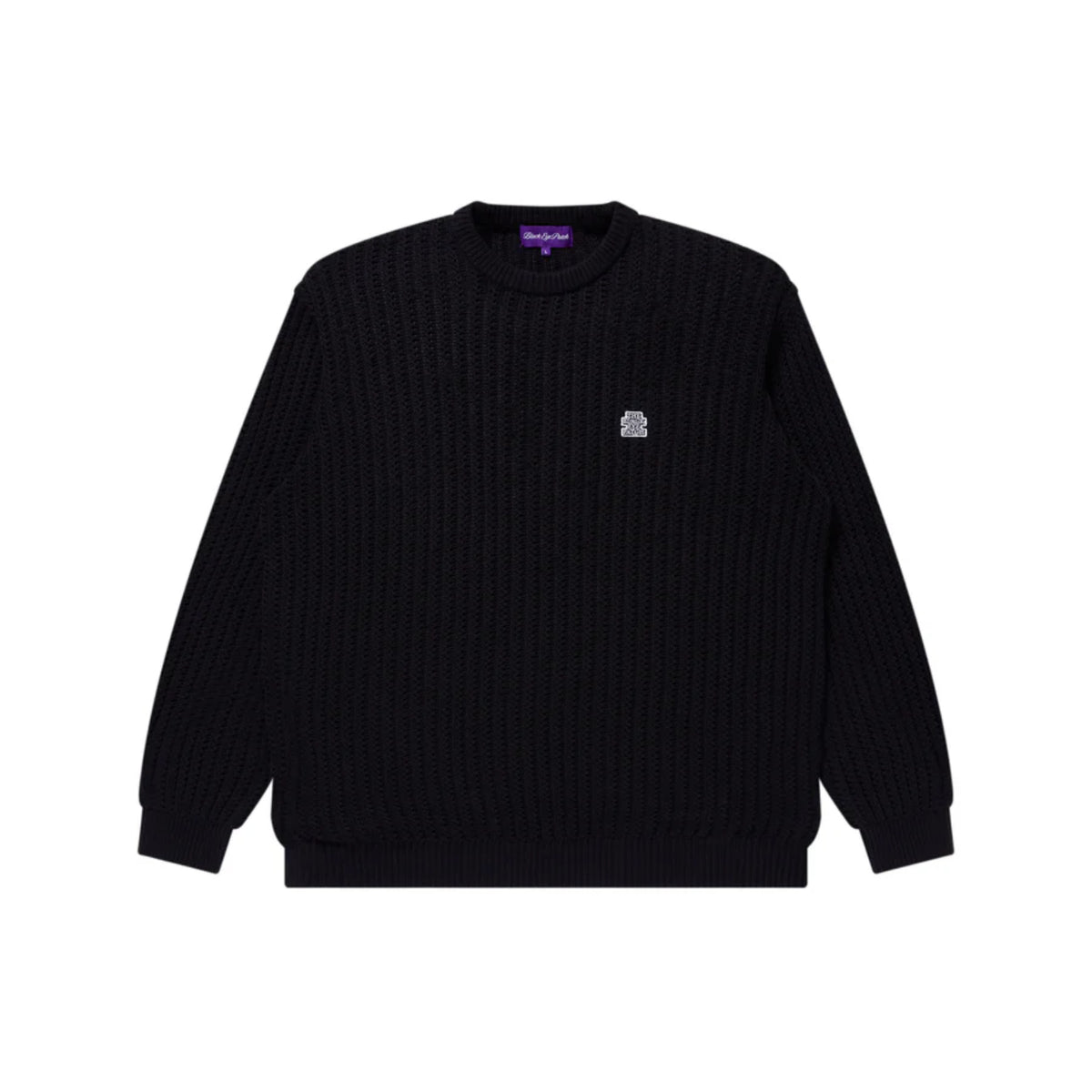 OG LABEL WAFFLE KNITTED CREW - Black Eye Patch (ブラックアイパッチ