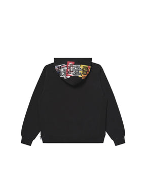 ASSORTED LABELS EMBROIDERED HOODIE HEATHER