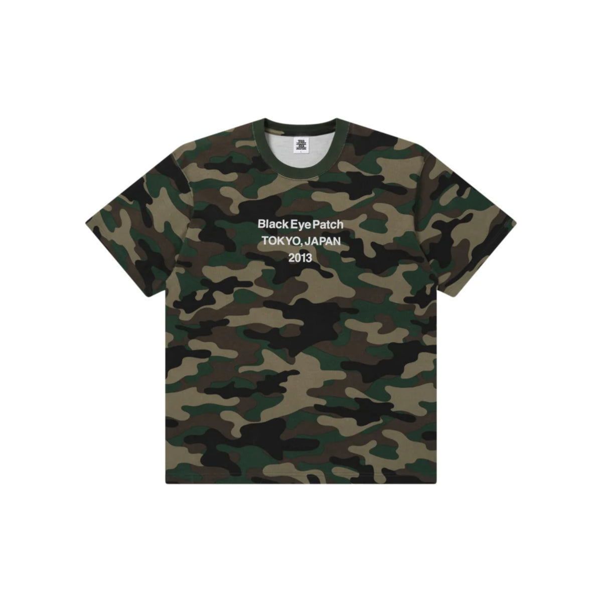 BRAND ORIGIN HEAVYWEIGHT TEE WOODLAND CAMO - Black Eye Patch