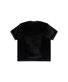 HWC LABEL EMBROIDERED VELOUR V NECK S/S SHIRT