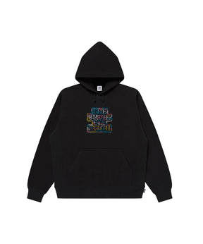 CAMOUFLAGED RHINESTONED OG LABEL HOODIE BLACK