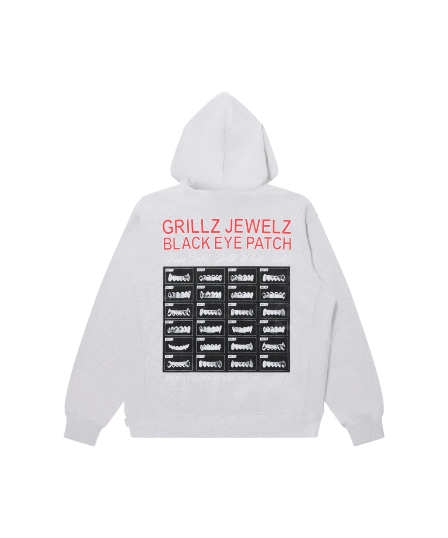 GRILLZ JEWELZ GOLDTEETH HOODIE - Black Eye Patch (ブラックアイ