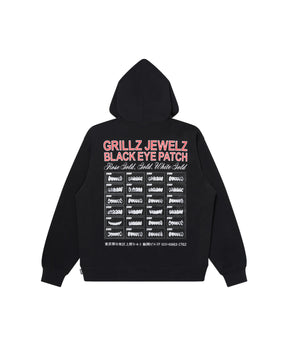 GRILLZ JEWELZ GOLDTEETH HOODIE - Black Eye Patch (ブラックアイ