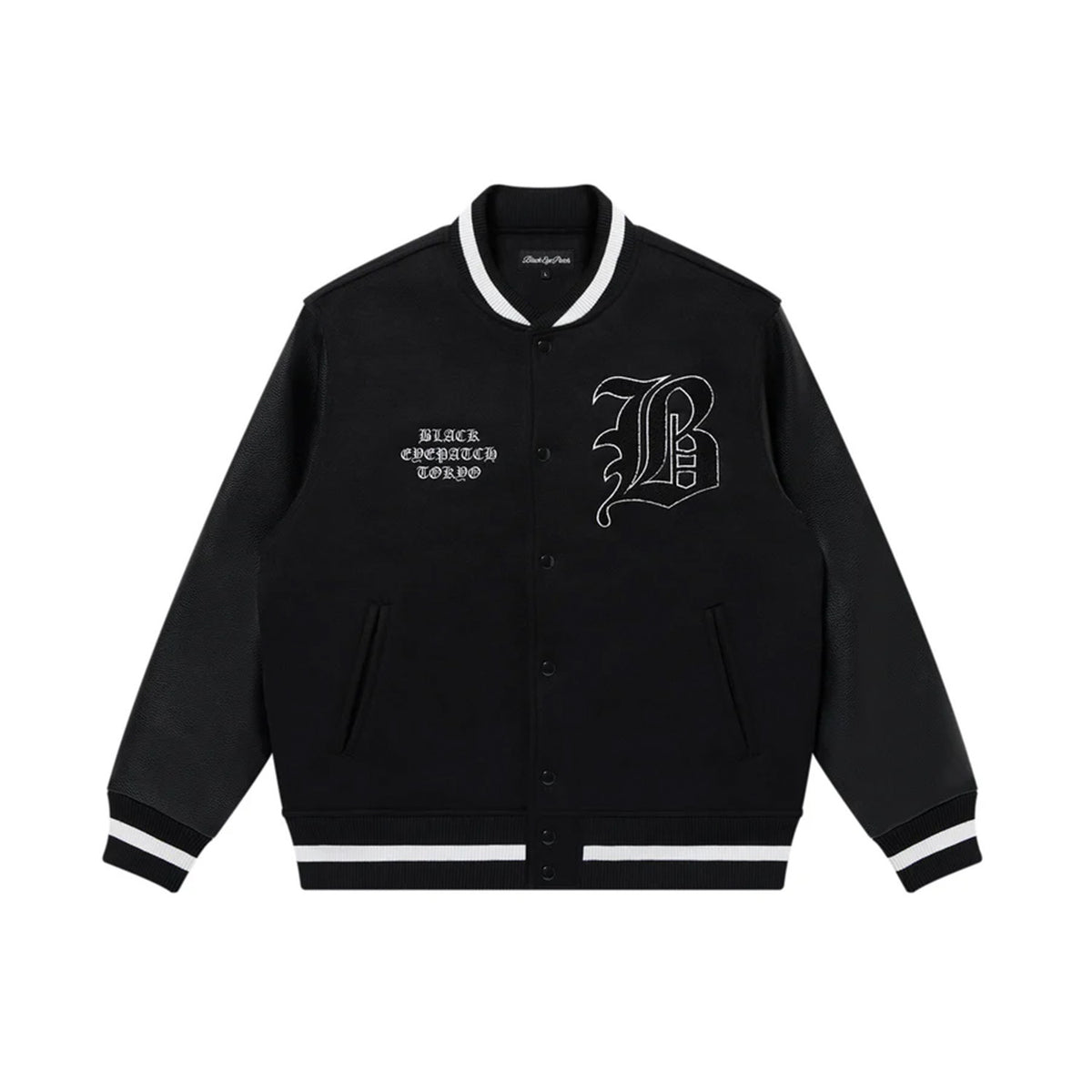 OE BIG B MELTON VARSITY JACKET - Black Eye Patch (ブラックアイ 