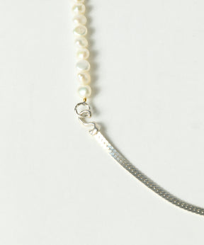 SNAKE CHAIN PEARL HALF NECKLACE