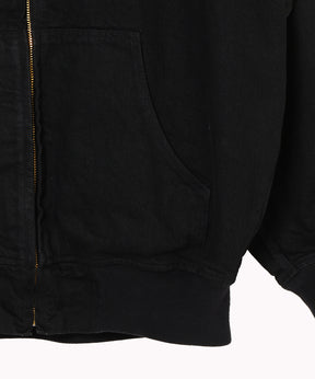 ブラックデニム ジップパーカ