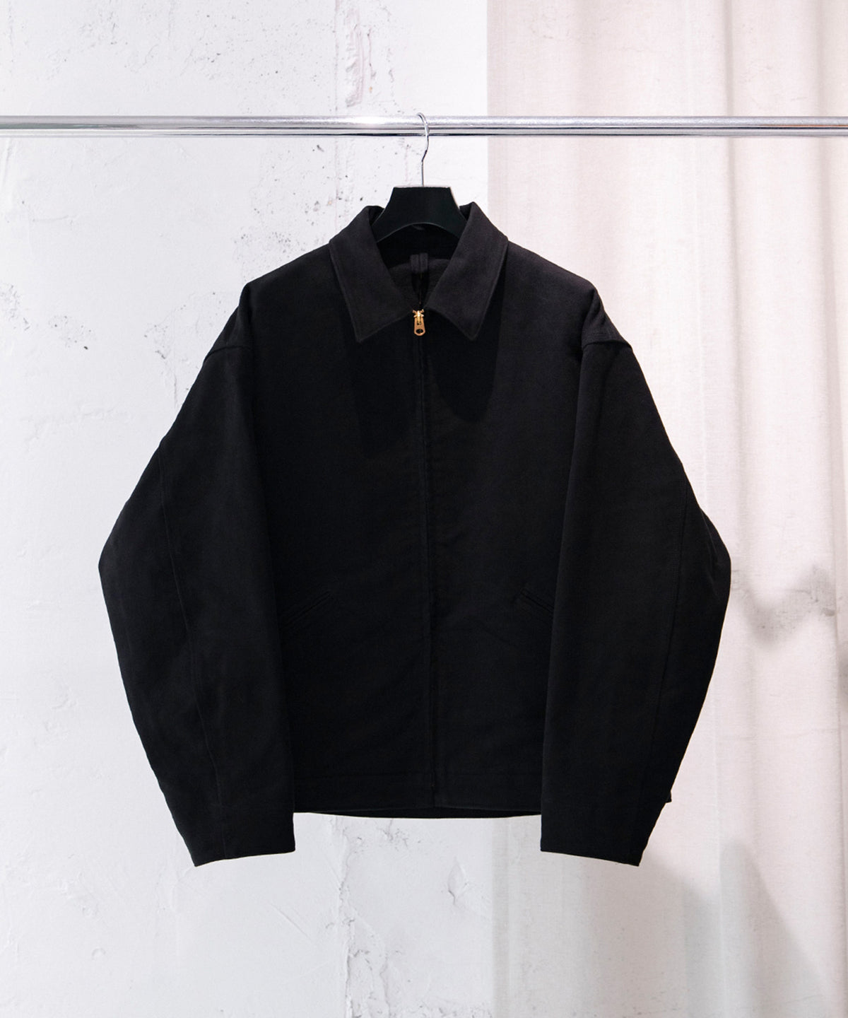 モールスキン ジップショートジャケット