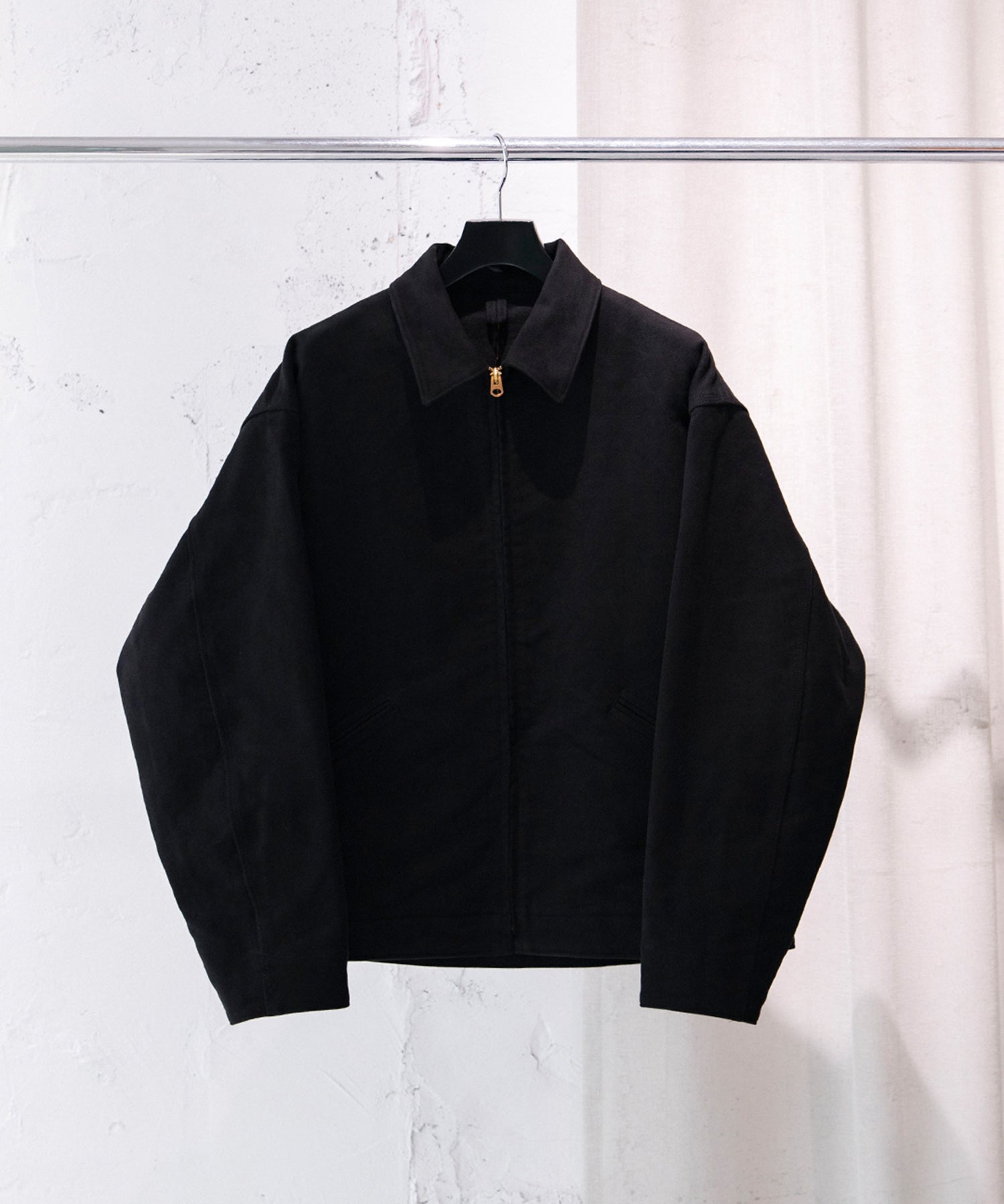 モールスキン ジップショートジャケット