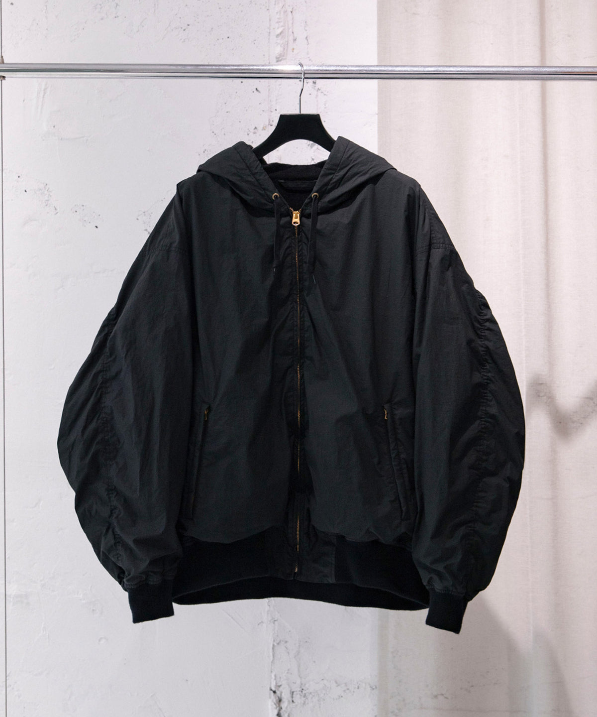 コットンナイロン ジップパーカ