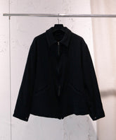 縮絨ウール ジップショートジャケット