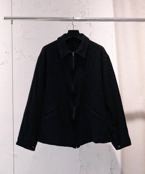 縮絨ウール ジップショートジャケット