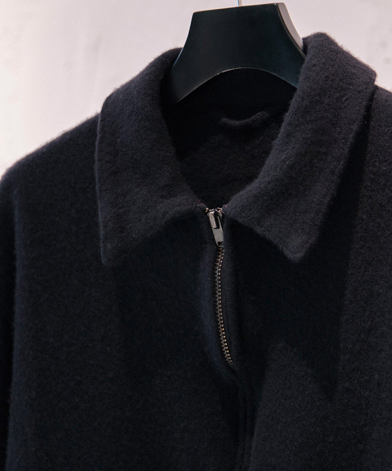 縮絨ウール ジップショートジャケット