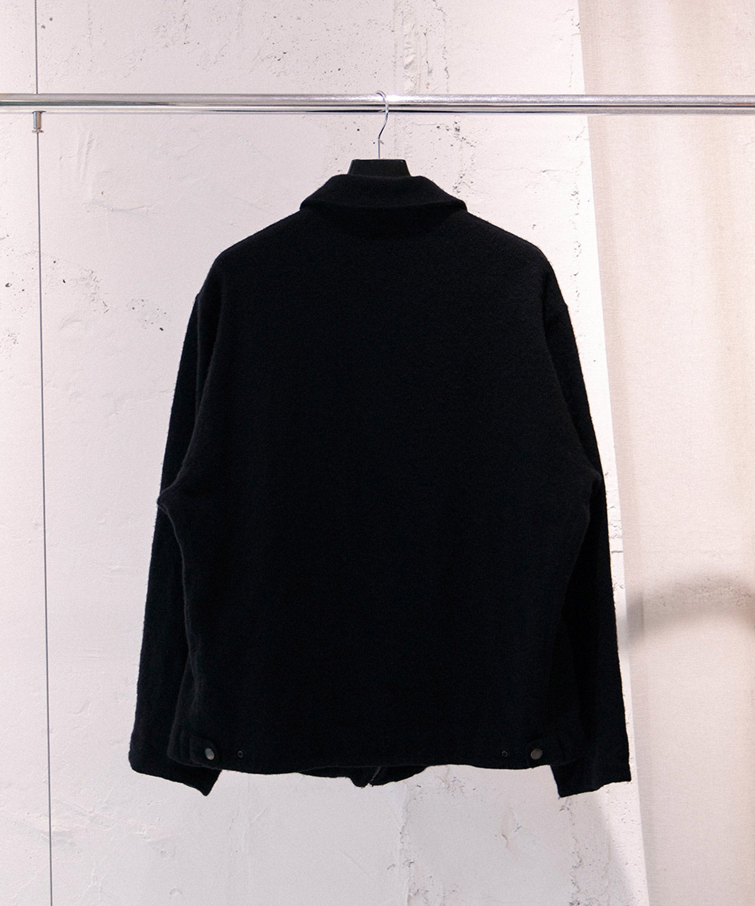 縮絨ウール ジップショートジャケット