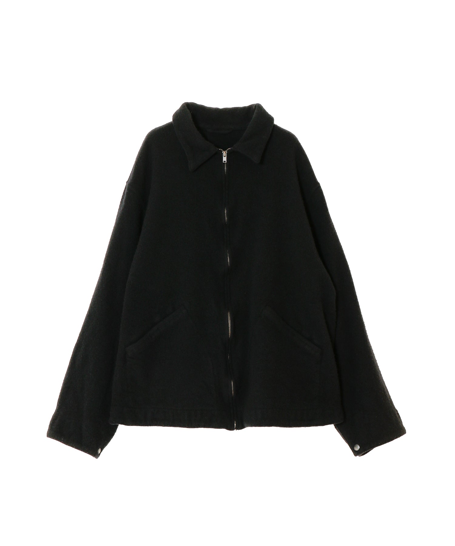 縮絨ウール ジップショートジャケット