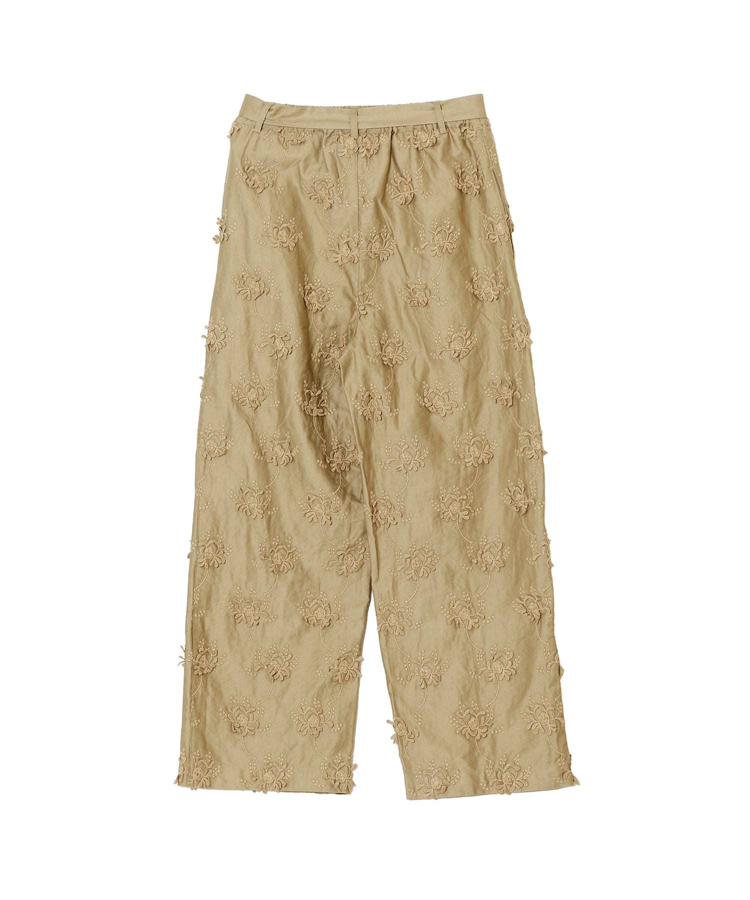 3D EMBROIDERY TWILL EASY PANTS