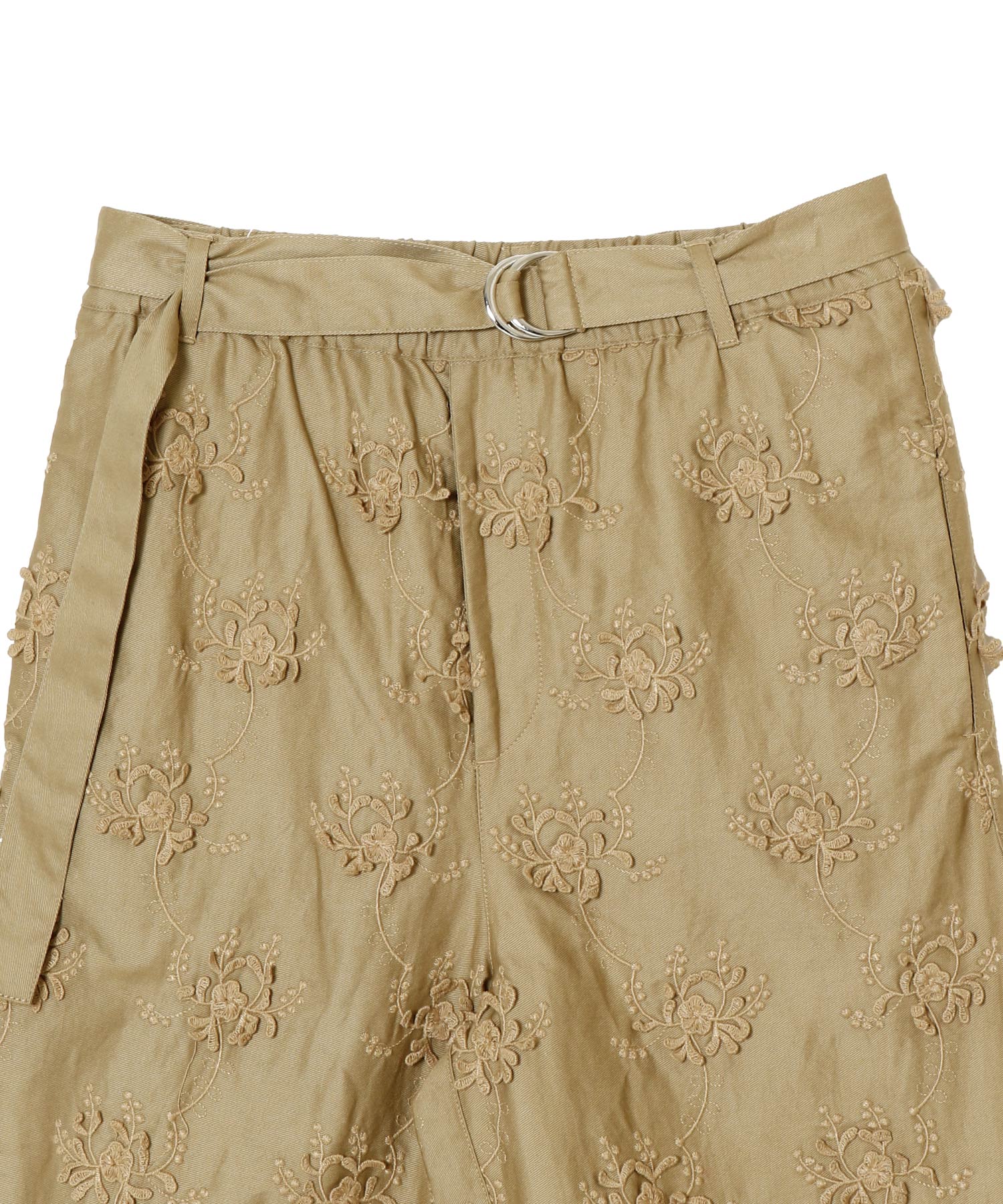 3D EMBROIDERY TWILL EASY PANTS