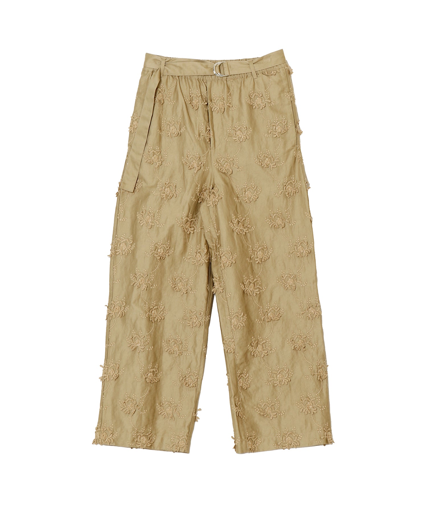 3D EMBROIDERY TWILL EASY PANTS