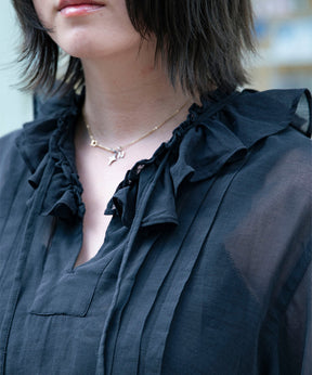 Back Embroidery Sheer Blouse