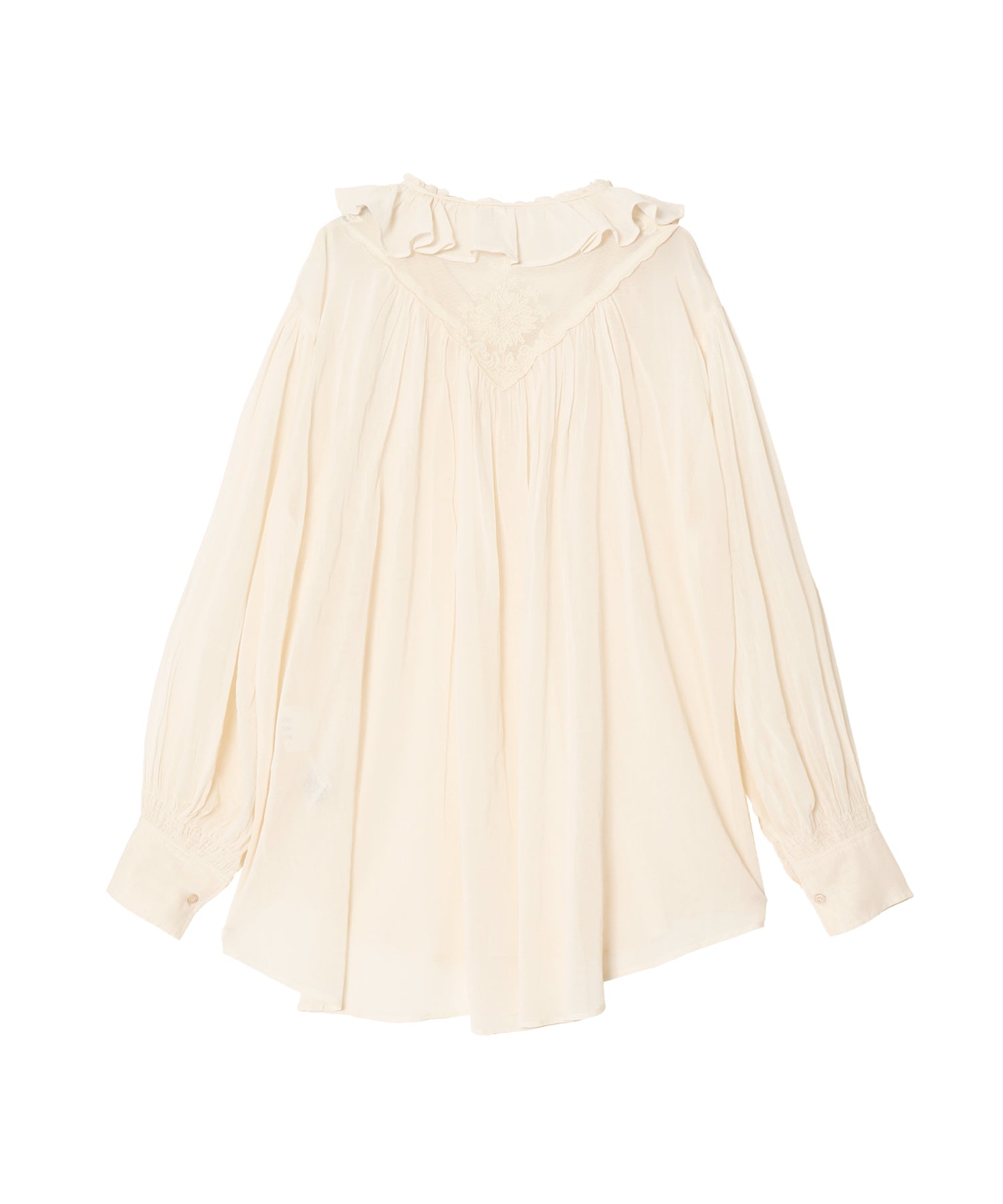 Back Embroidery Sheer Blouse