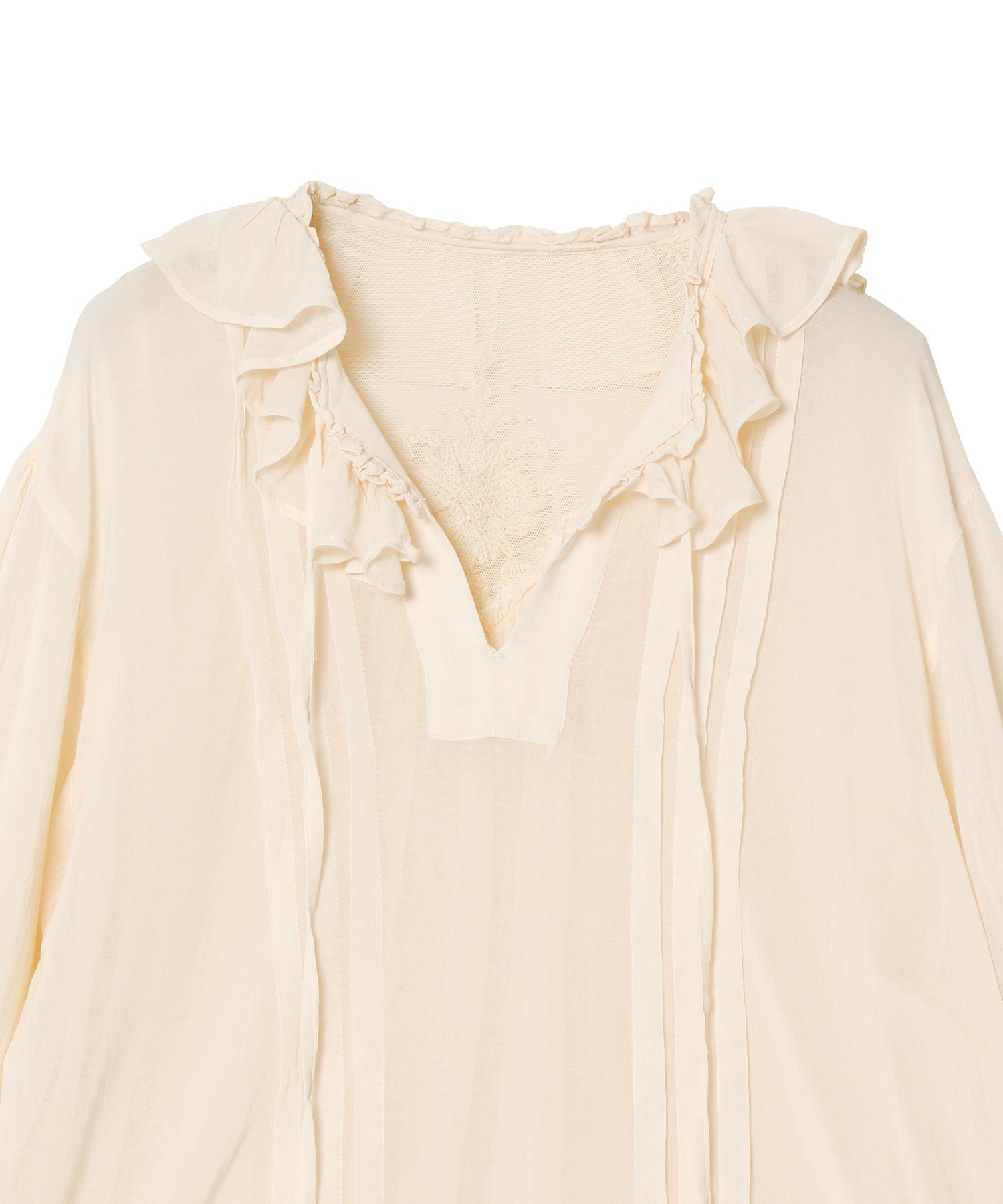 Back Embroidery Sheer Blouse