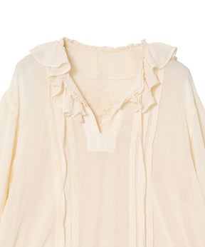 Back Embroidery Sheer Blouse